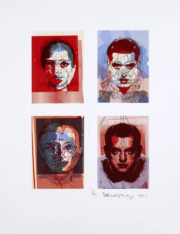 A collection of images featuring a male subject, highlighting artistic portrayals of his face in various styles and mediums.