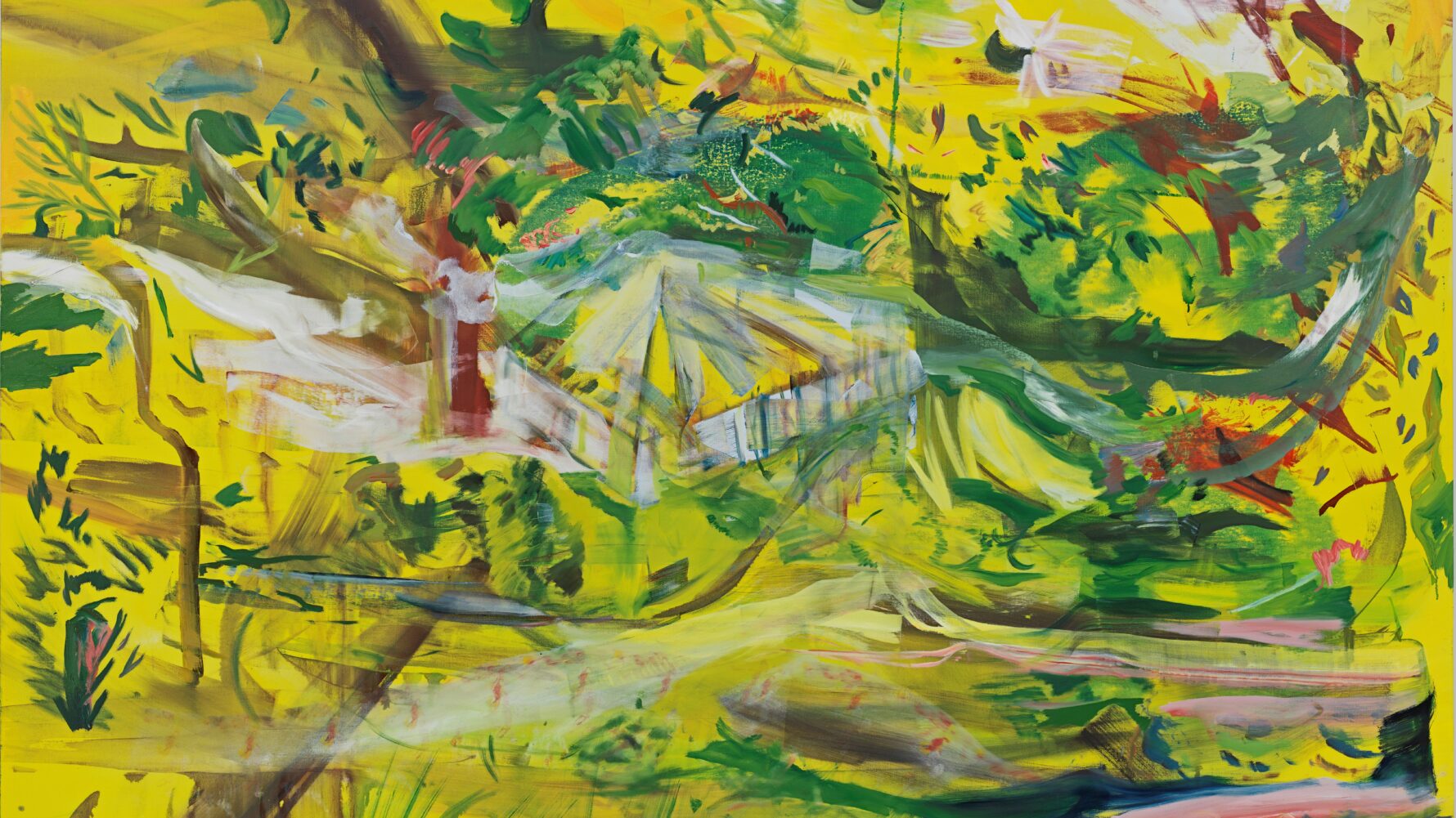 A painting depicting a tent, characterized by vibrant colors and abstract forms, showcasing modern artistic elements. | 2026 Serpentine