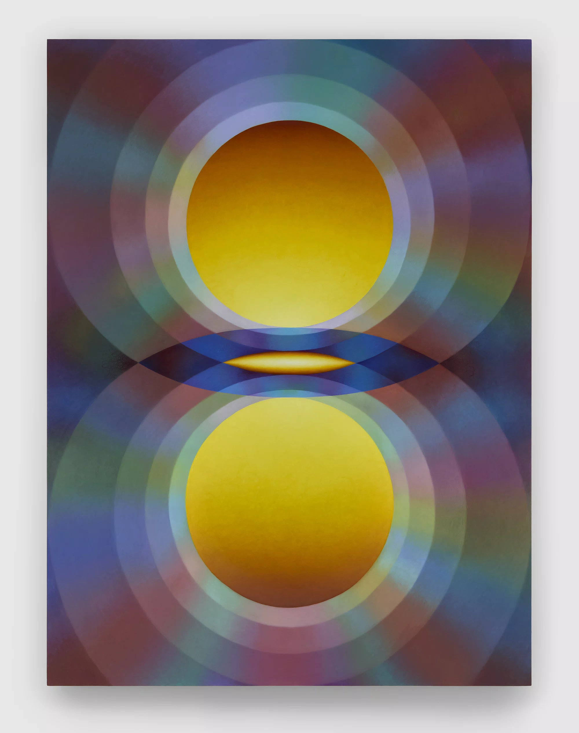 Colorful circles including a blue and yellow circle, set against an abstract background.