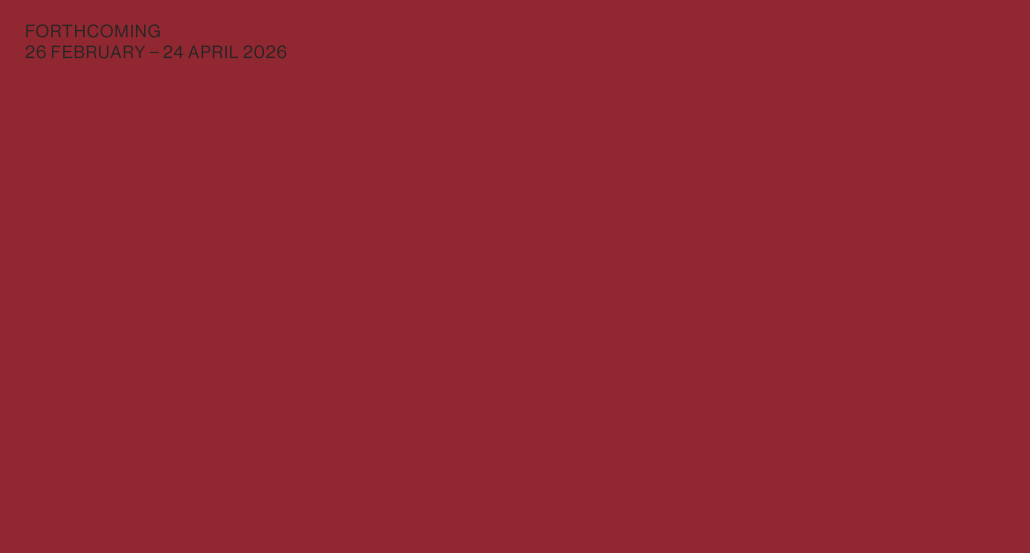 A red square featuring black text that reads "FORTHCOMING 20 FEBRUARY 24 APRIL 2020".